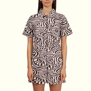 Women's zebra Leesburg tracksuit shorts jumpsuit romper
